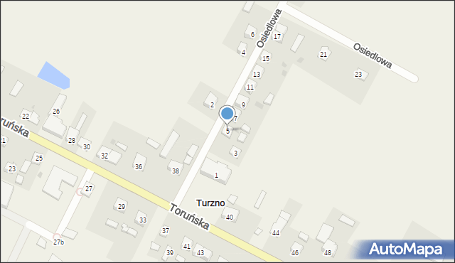 Turzno, Osiedlowa, 5, mapa Turzno