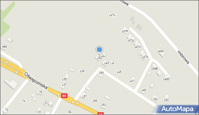 Tychy, Oświęcimska, 141, mapa Tychów