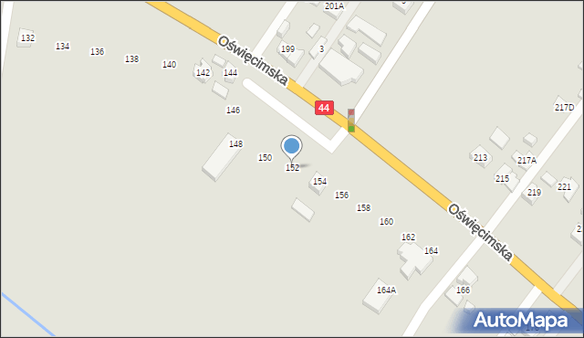 Tychy, Oświęcimska, 152, mapa Tychów