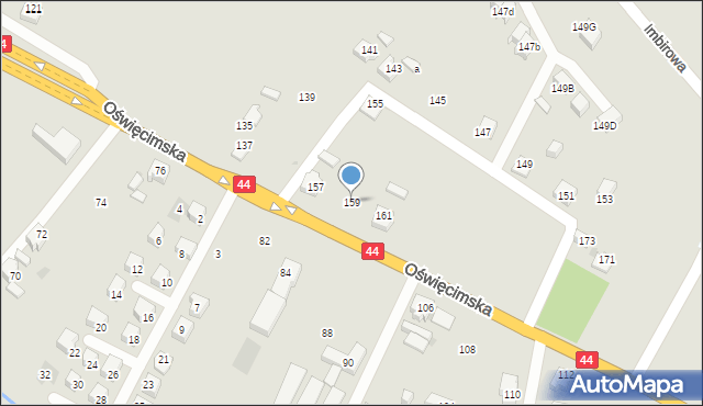 Tychy, Oświęcimska, 159, mapa Tychów