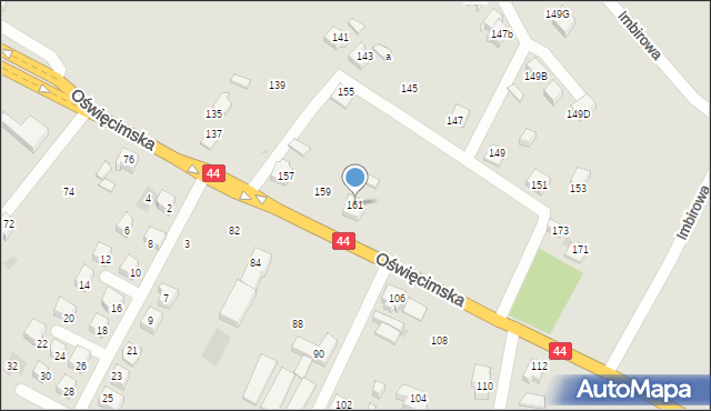 Tychy, Oświęcimska, 161, mapa Tychów