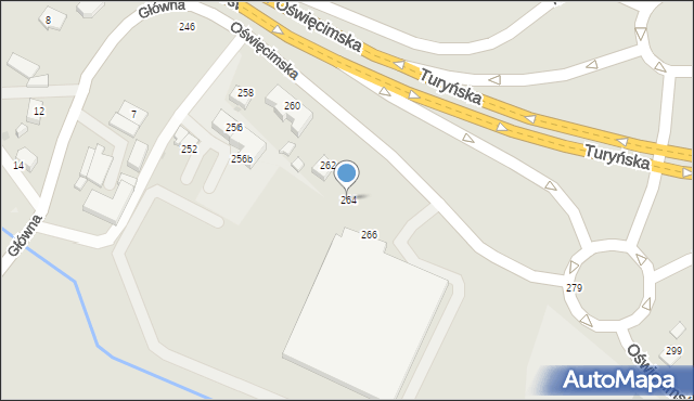 Tychy, Oświęcimska, 264, mapa Tychów