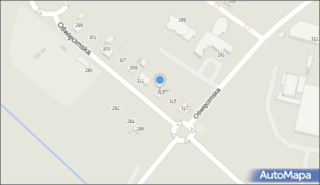 Tychy, Oświęcimska, 313, mapa Tychów