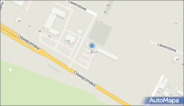 Tychy, Oświęcimska, 57, mapa Tychów