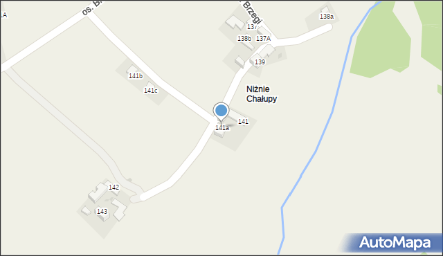 Tylmanowa, Osiedle Brzegi, 141a, mapa Tylmanowa