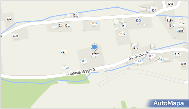 Tylmanowa, Osiedle Gabrysie, 317C, mapa Tylmanowa