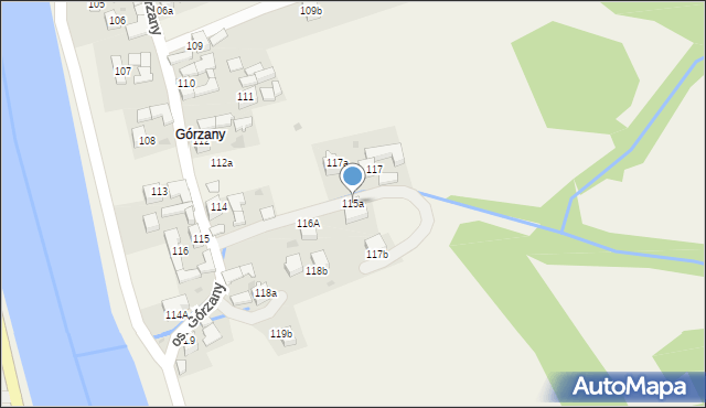 Tylmanowa, Osiedle Górzany, 115a, mapa Tylmanowa