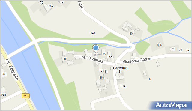 Tylmanowa, Osiedle Grzebaki, 87, mapa Tylmanowa