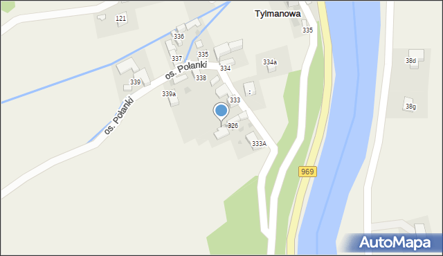 Tylmanowa, Osiedle Hardopadły, 332a, mapa Tylmanowa