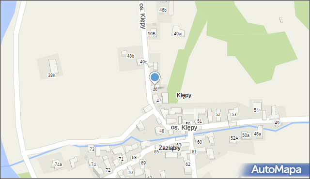 Tylmanowa, Osiedle Klępy, 46, mapa Tylmanowa