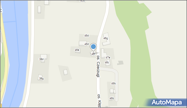 Tylmanowa, Osiedle Klępy, 46f, mapa Tylmanowa