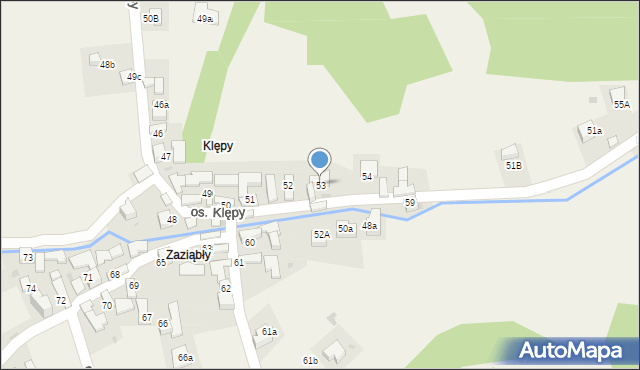 Tylmanowa, Osiedle Klępy, 53, mapa Tylmanowa