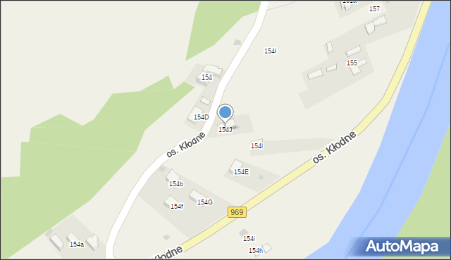 Tylmanowa, Osiedle Kłodne, 154J, mapa Tylmanowa