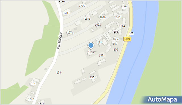 Tylmanowa, Osiedle Kłodne, 161a, mapa Tylmanowa