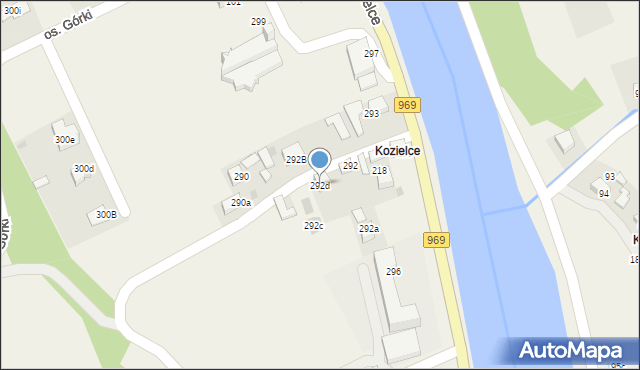 Tylmanowa, Osiedle Kozielce, 292d, mapa Tylmanowa