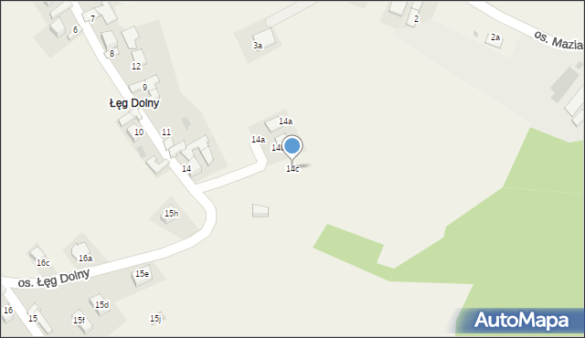 Tylmanowa, Osiedle Łęg Dolny, 14c, mapa Tylmanowa
