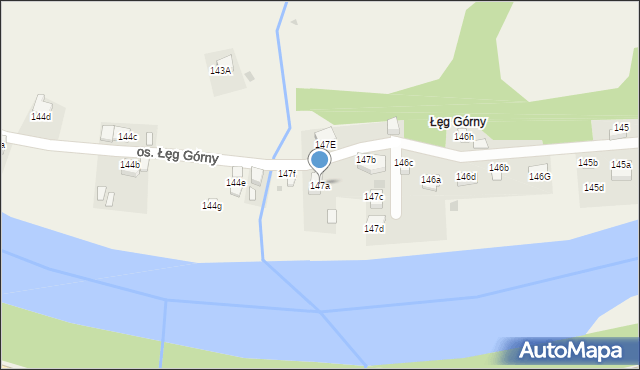 Tylmanowa, Osiedle Łęg Górny, 147a, mapa Tylmanowa