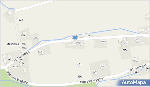 Tylmanowa, Osiedle Makowica, 322, mapa Tylmanowa