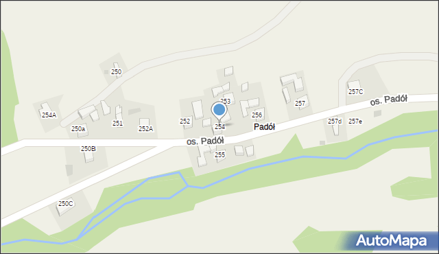 Tylmanowa, Osiedle Padół, 254, mapa Tylmanowa