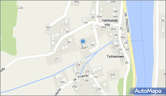 Tylmanowa, Osiedle Piszczki, 341a, mapa Tylmanowa