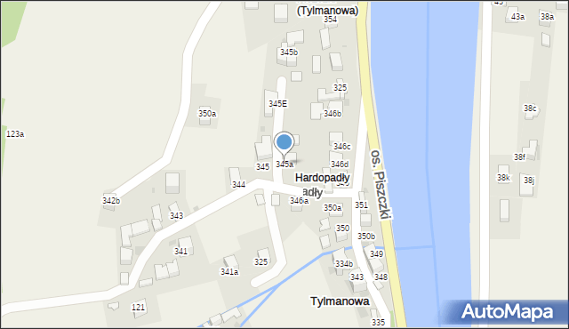 Tylmanowa, Osiedle Piszczki, 345a, mapa Tylmanowa