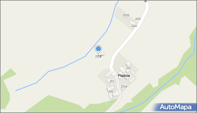 Tylmanowa, Osiedle Płaśnie, 202B, mapa Tylmanowa