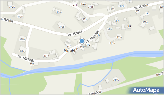 Tylmanowa, Osiedle Rzeka, 378, mapa Tylmanowa