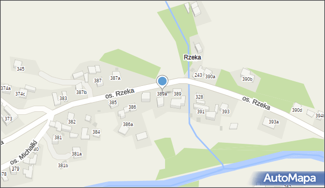 Tylmanowa, Osiedle Rzeka, 389a, mapa Tylmanowa