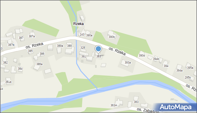 Tylmanowa, Osiedle Rzeka, 393, mapa Tylmanowa