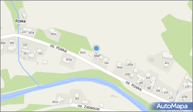 Tylmanowa, Osiedle Rzeka, 394b, mapa Tylmanowa