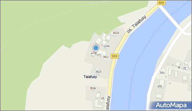 Tylmanowa, Osiedle Talafusy, 362F, mapa Tylmanowa