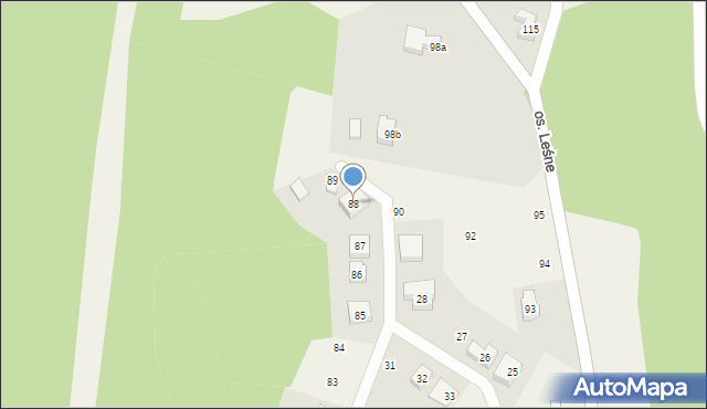 Tymawa, Osiedle Leśne, 88, mapa Tymawa