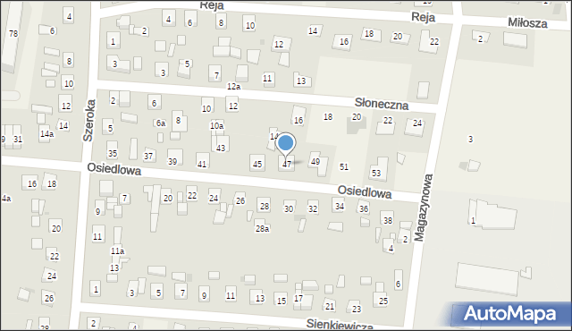Unisław, Osiedlowa, 47, mapa Unisław