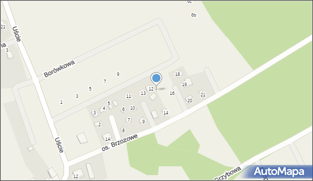 Uście, Osiedle Brzozowe, 15, mapa Uście