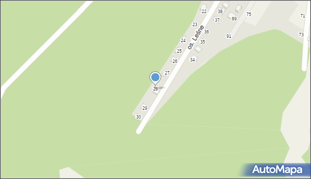 Uście, Osiedle Leśne, 28, mapa Uście