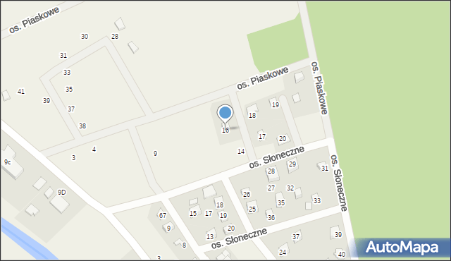 Uście, Osiedle Piaskowe, 16, mapa Uście