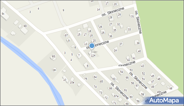 Uście, Osiedle Słoneczne, 12C, mapa Uście