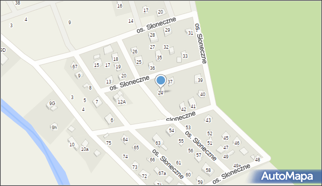 Uście, Osiedle Słoneczne, 24, mapa Uście