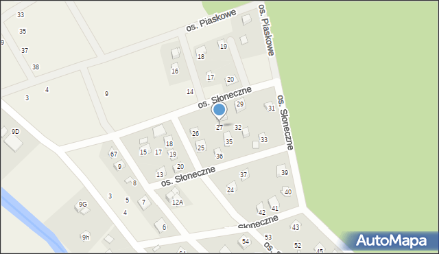 Uście, Osiedle Słoneczne, 27, mapa Uście