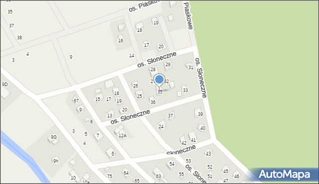 Uście, Osiedle Słoneczne, 35, mapa Uście