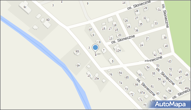 Uście, Osiedle Słoneczne, 4, mapa Uście