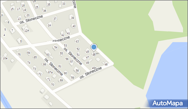 Uście, Osiedle Słoneczne, 46, mapa Uście