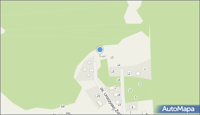 Uście, Osiedle Uroczysko Żurawie, 23, mapa Uście