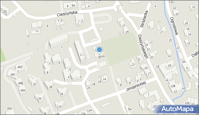Ustroń, Osiedle Centrum, 10, mapa Ustroń