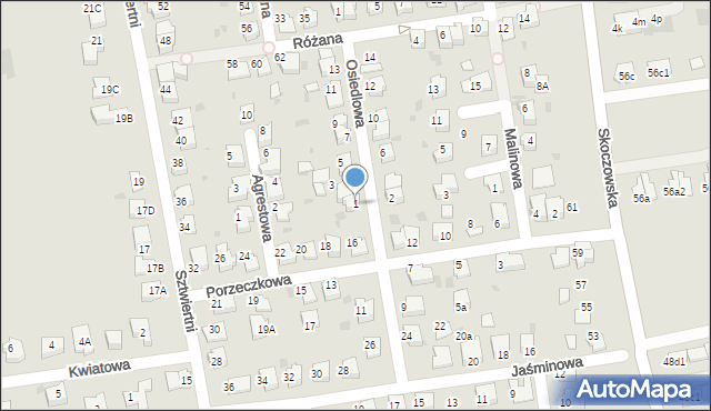 Ustroń, Osiedlowa, 1, mapa Ustroń