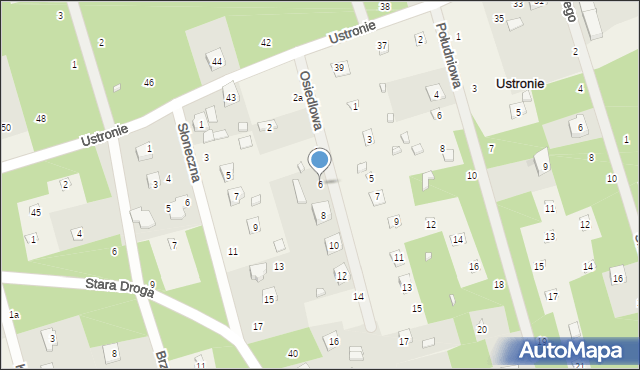 Ustronie, Osiedlowa, 6, mapa Ustronie