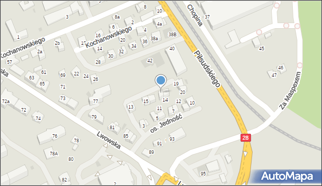 Wadowice, Osiedle Jedność, 17, mapa Wadowice