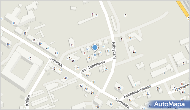 Wadowice, Osiedle Jesionowe, 8, mapa Wadowice