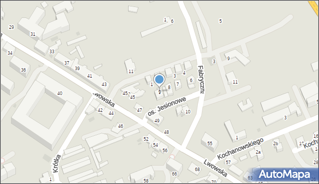 Wadowice, Osiedle Jesionowe, 9, mapa Wadowice