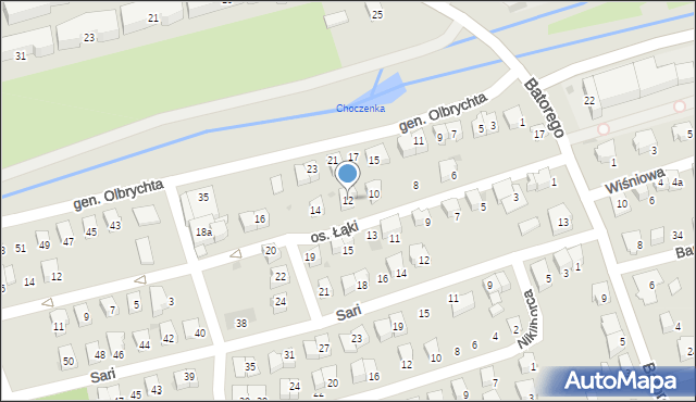 Wadowice, Osiedle Łąki, 12, mapa Wadowice